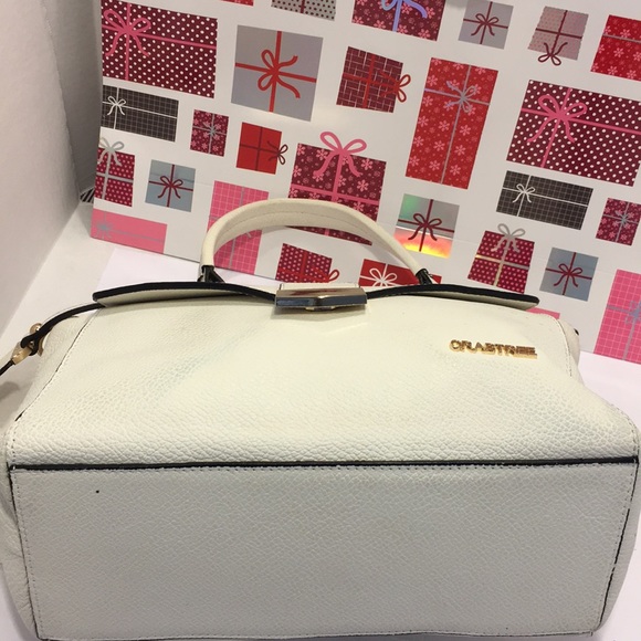GentlyUsed CRABTREE Beige/White Leather Handbag - Picture 5 of 8